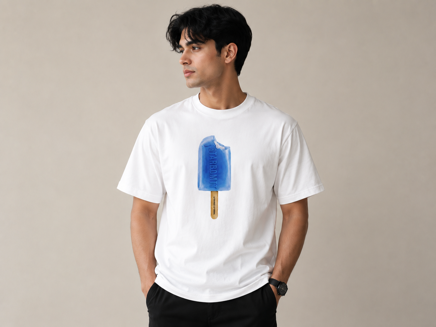 STARDOMFIT  BLUE ICECREAM OVERSIZED TEES