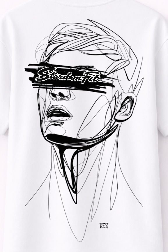 StardomFit “Blind Vision” Oversized Graphic Tee – White