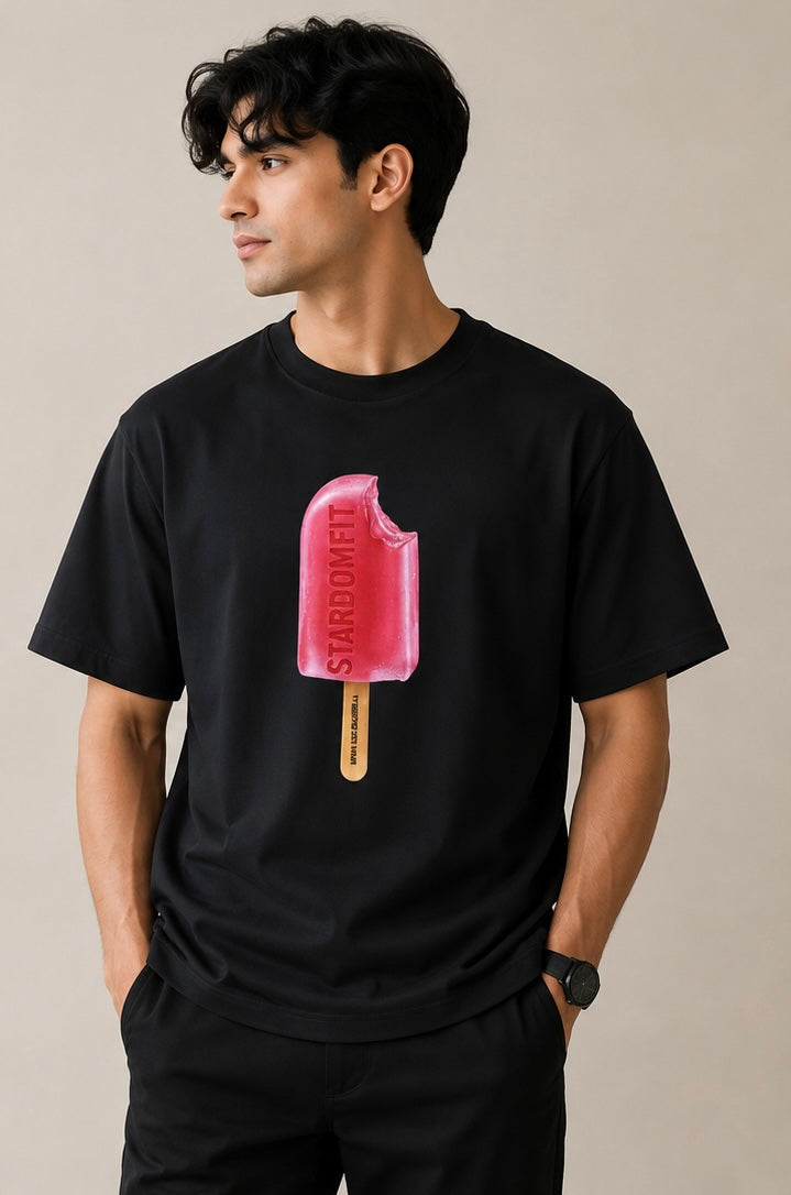 STARDOMFIT PINK ICECREAM OVERSIZED TEES