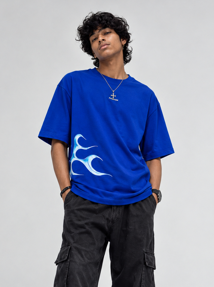 Royal Blue Boxy Fit T-Shirt