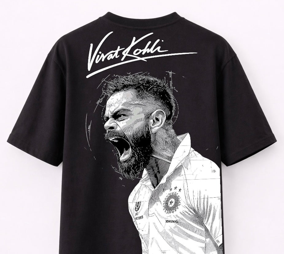 Virat Kohli Roar Edition Oversized T-Shirt – Cricket Legend Graphic Fan Tee
