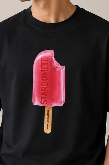 STARDOMFIT PINK ICECREAM OVERSIZED TEES