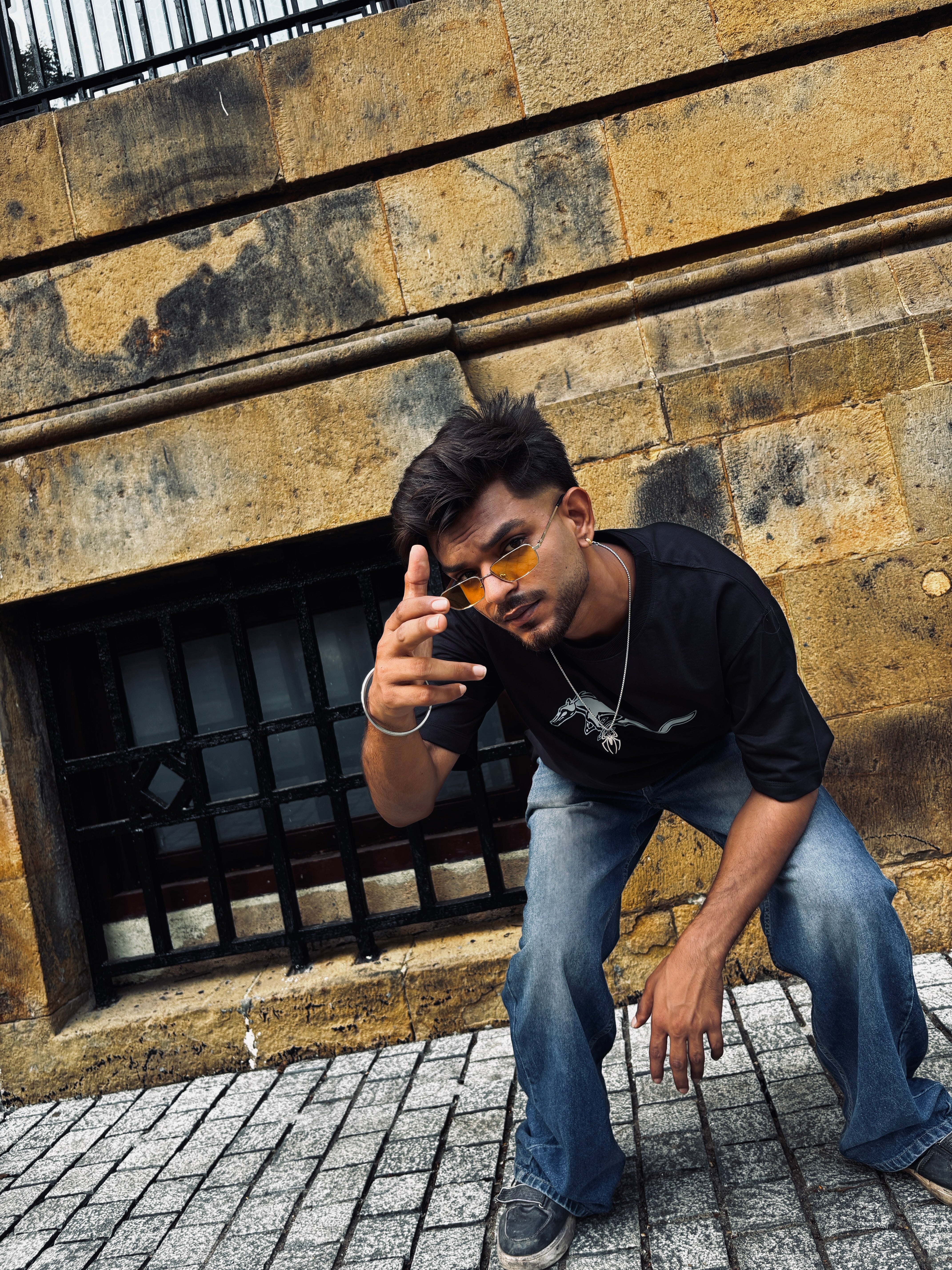 Stardom Fit Iconic Black Mustang Tee – Premium Oversized Graphic T-Shirt for Men