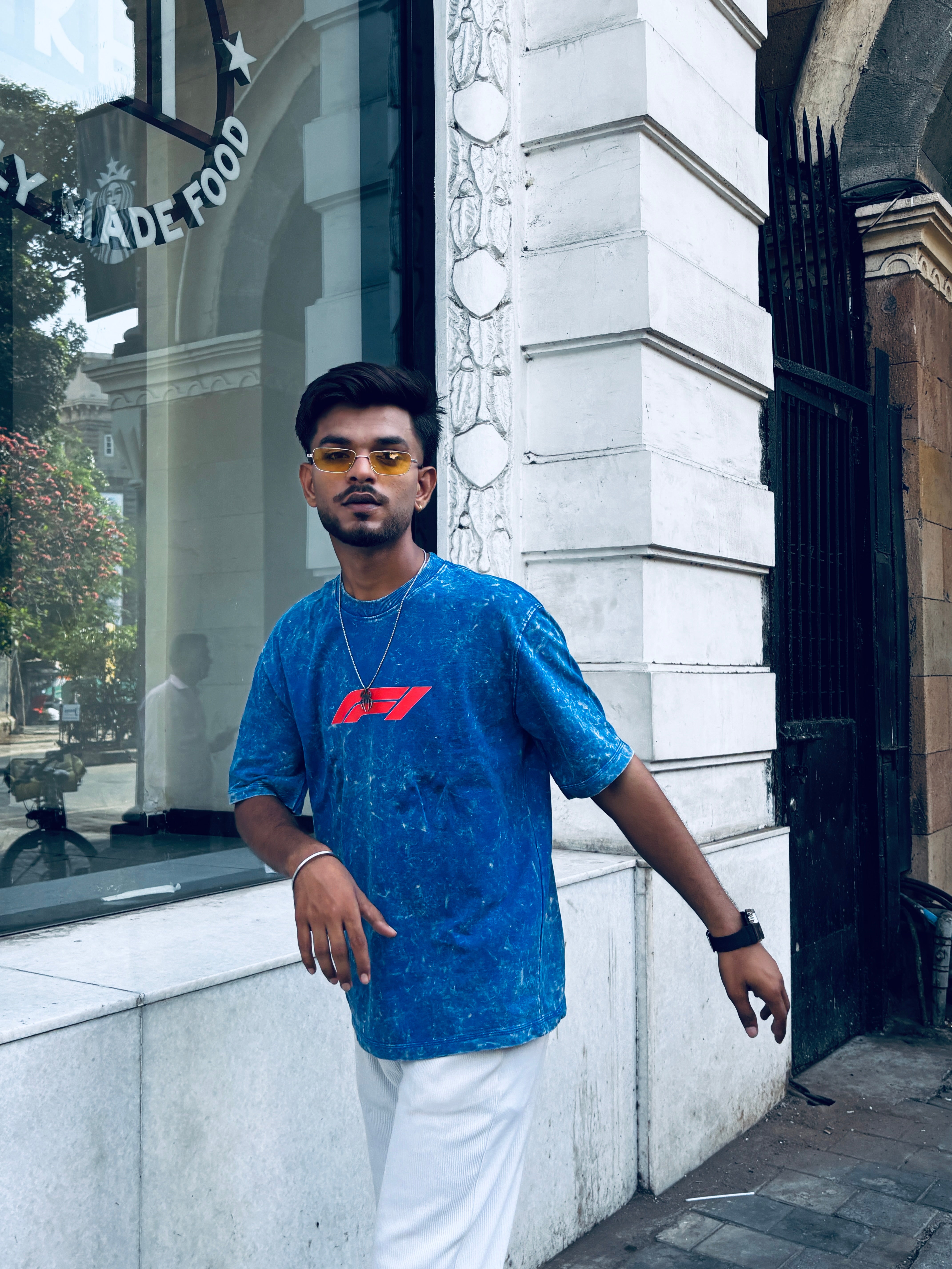 Stardom Fit Formula Blue Acid-Wash Tee – Premium Oversized Streetwear T-Shirt for Men