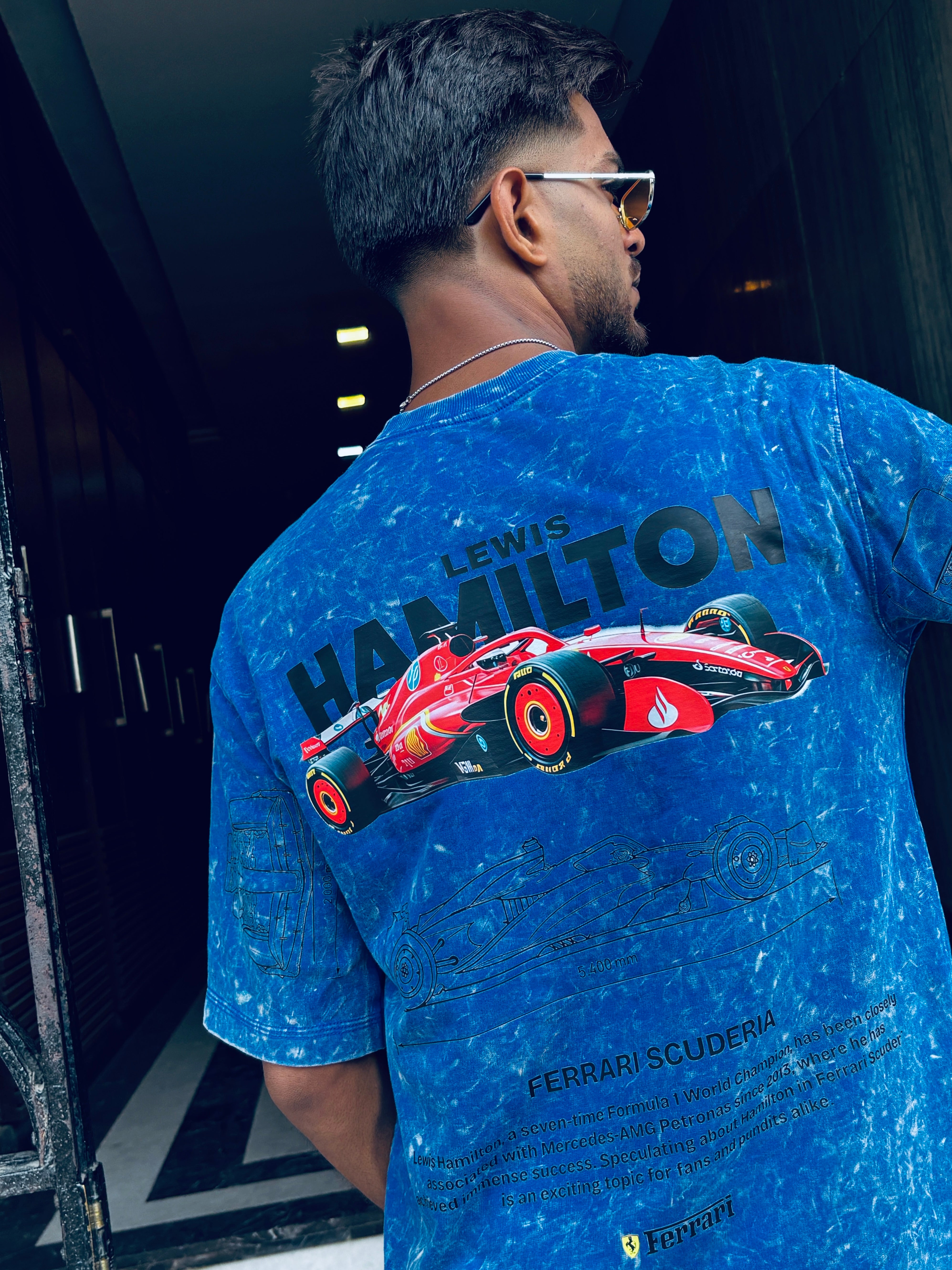 Stardom Fit Formula Blue Acid-Wash Tee – Premium Oversized Streetwear T-Shirt for Men