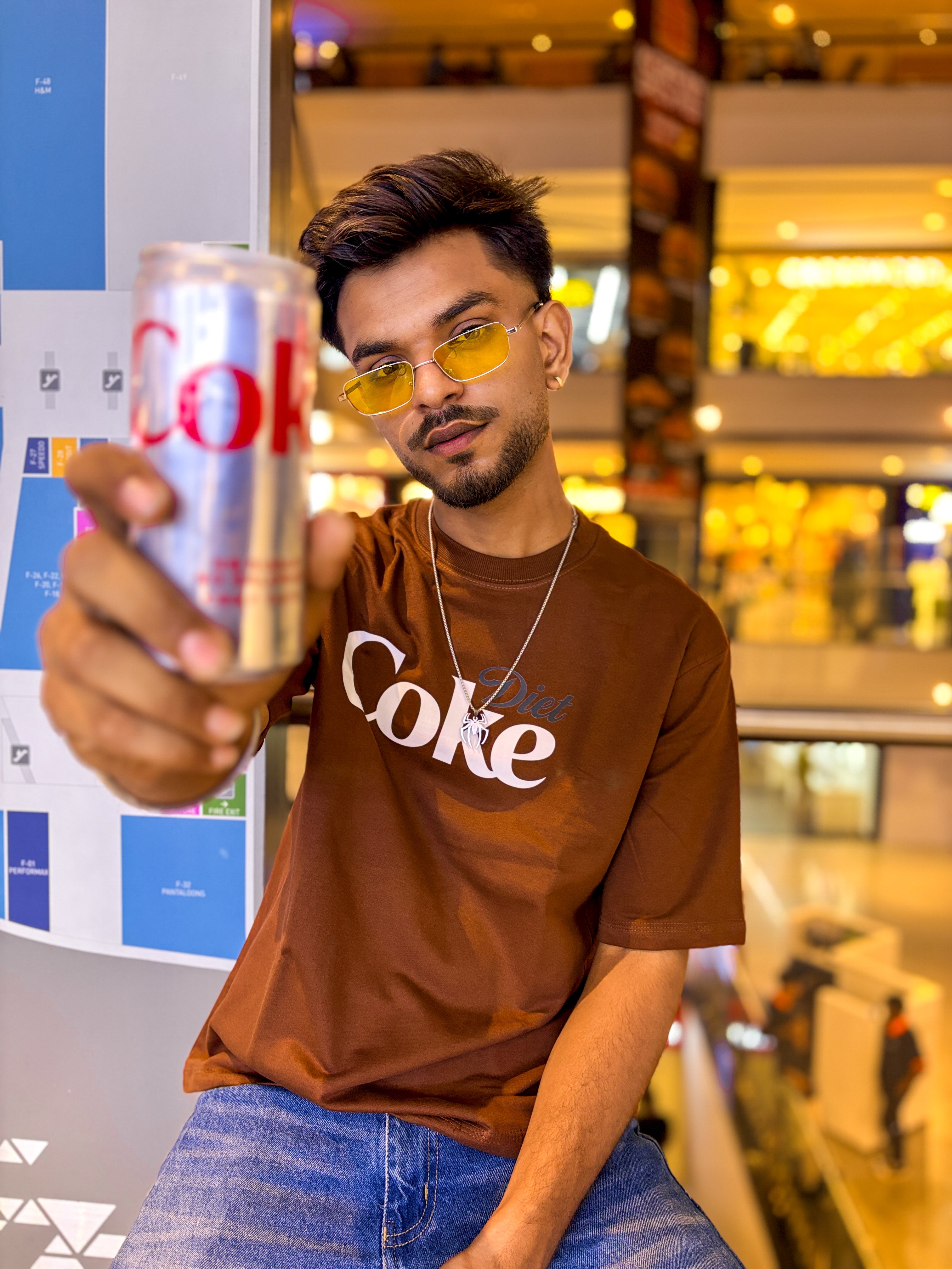 Stardom Fit Premium Casual Coke Print Tee – Oversized Graphic T-Shirt for Men
