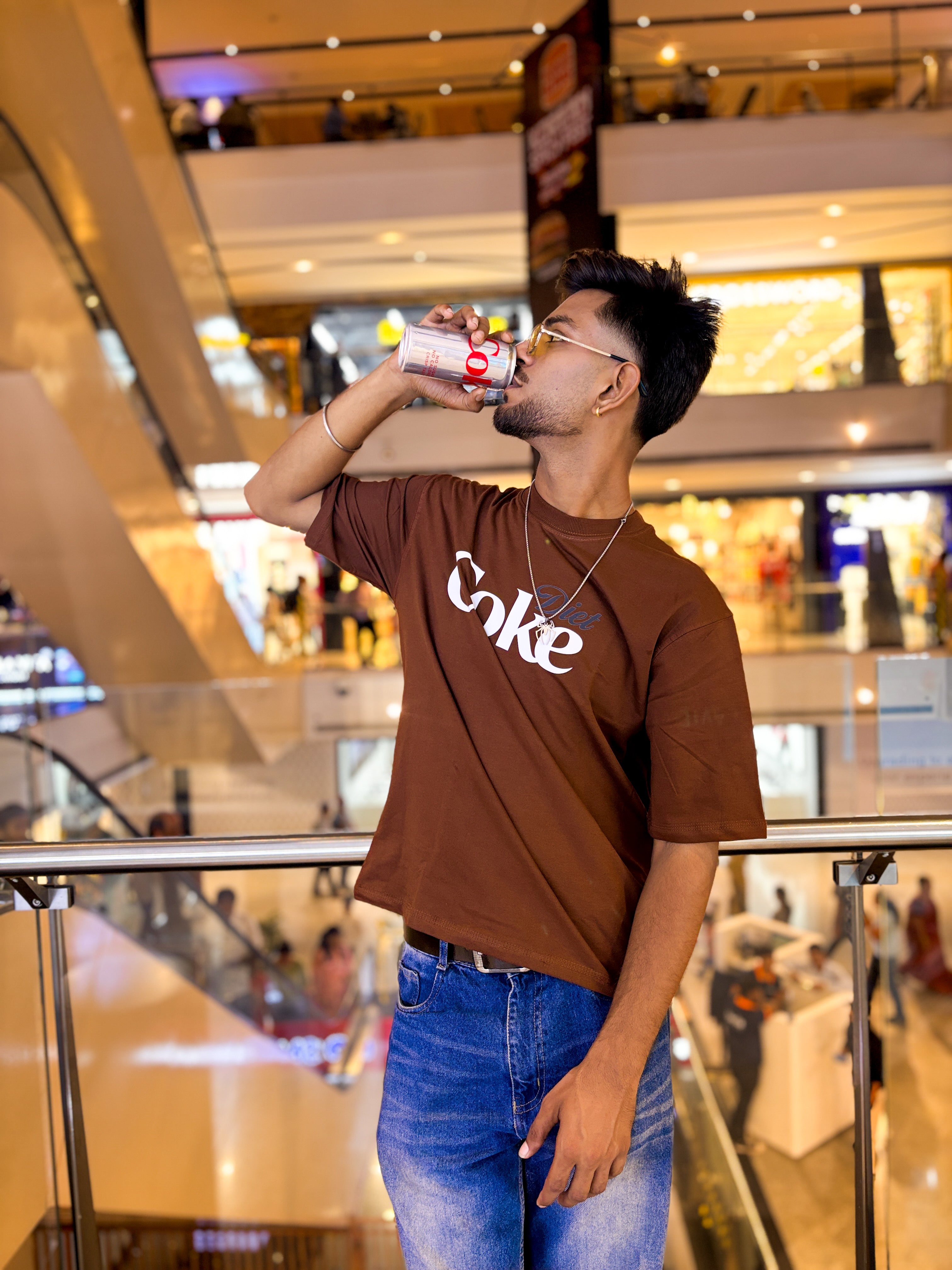 Stardom Fit Premium Casual Coke Print Tee – Oversized Graphic T-Shirt for Men
