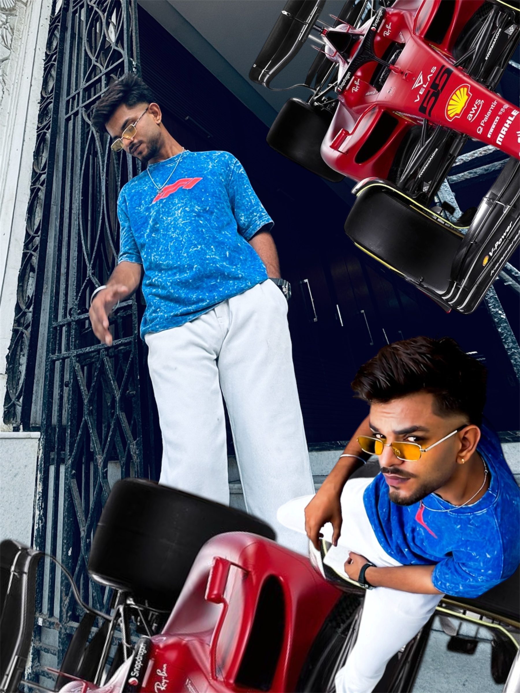 Stardom Fit Formula Blue Acid-Wash Tee – Premium Oversized Streetwear T-Shirt for Men